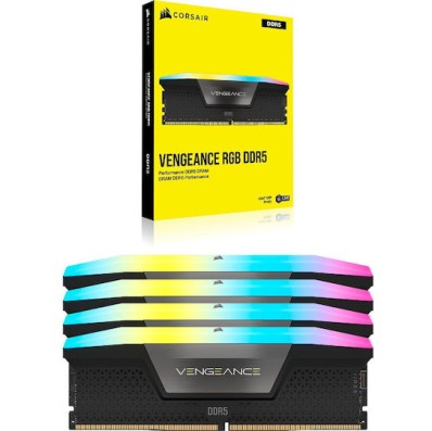 Corsair Vengeance RGB XMP DDR5 128GB RAM με 4x32GB Modules και Ταχύτητα 5600 για Desktop