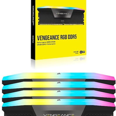 Corsair Vengeance RGB XMP DDR5 128GB RAM με 4x32GB Modules και Ταχύτητα 5600 για Desktop
