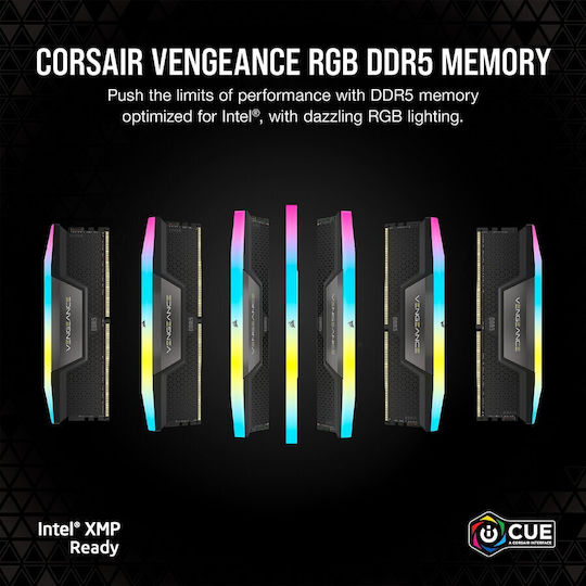 Corsair Vengeance RGB XMP DDR5 128GB RAM με 4x32GB Modules και Ταχύτητα 5600 για Desktop