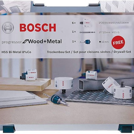 Bosch Σετ Ποτηροτρύπανα Ξηρής Κοπής για Ξύλο και Μέταλλο
