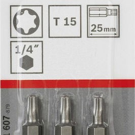 Bosch Σετ 3 Μύτες Κατσαβιδιού Torx