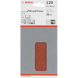 Bosch Φύλλο Λείανσης Παλμικού Τριβείου K120 με Τρύπες 93x186mm Σετ 10τμχ