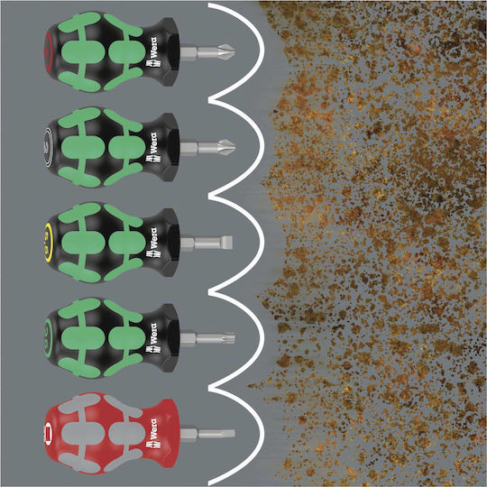 Wera Σετ Κατσαβίδια Ηλεκτρολόγου με 5 Εναλλασσόμενες Μύτες Stubby Set 1
