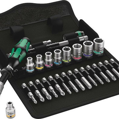 Wera 8100 SA 9 Speed Ratchet Set Καστάνια με Καρυδάκια 1\4
