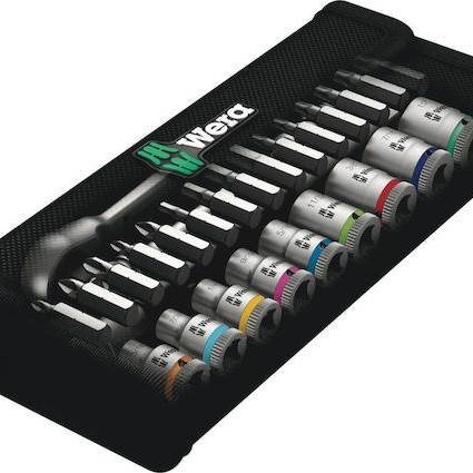 Wera 8100 SA 10 Metal Ratchet Set Καστάνια με Καρυδάκια 1\4