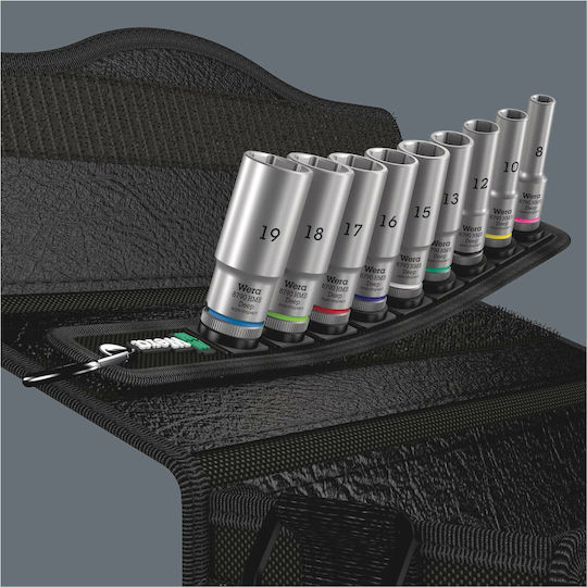 Wera Καρυδάκια Εξάγωνα Μακριά με Καρέ Υποδοχής 3/8