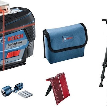 Bosch GLL 3-80 C Professional Αυτορυθμιζόμενο Γραμμικό Αλφάδι Laser Κόκκινης Δέσμης 12V με Εύρος Εργασίας 30m