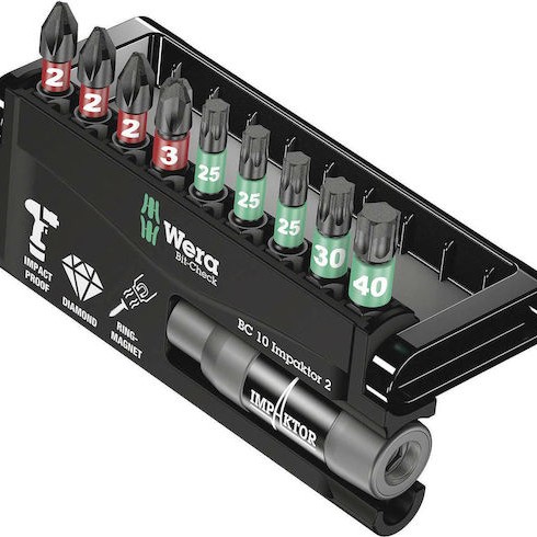 Wera Σετ 10 Μύτες Κατσαβιδιού Bit-Check 10 Impaktor 2