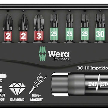 Wera Σετ 10 Μύτες Κατσαβιδιού Bit-Check 10 Impaktor 2