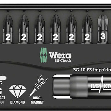 Wera Σετ 10 Μύτες Κατσαβιδιού Αστέρι Σετ Impaktor 1