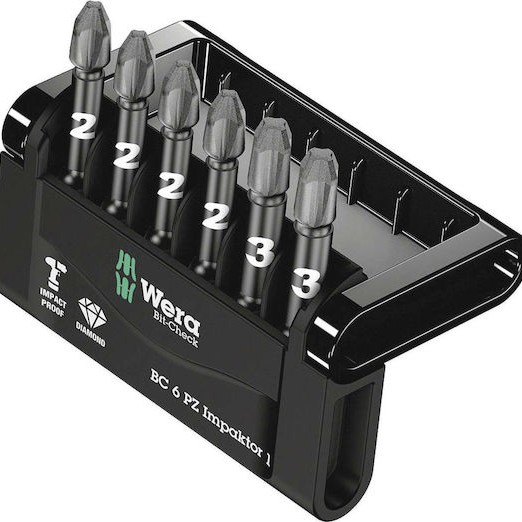 Wera Σετ 6 Μύτες Κατσαβιδιού Αστέρι Bit Check 6 PZ Impaktor 1