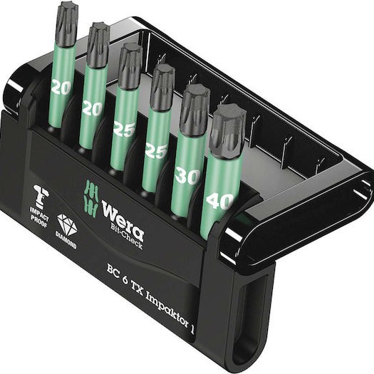 Wera Σετ 6 Μύτες Κατσαβιδιού Impaktor Bit-Check TX