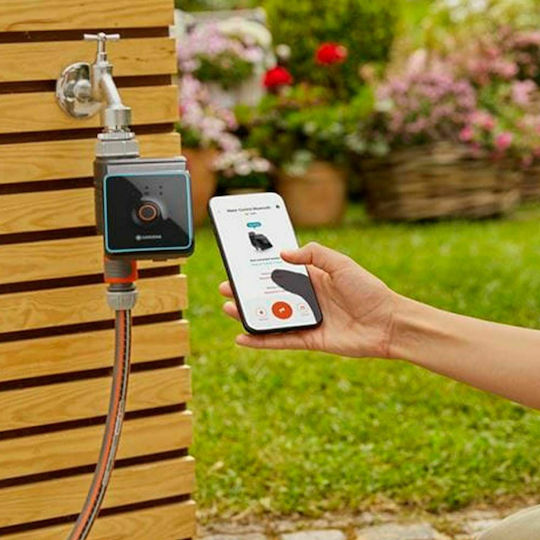 Gardena Προγραμματιστής Ποτίσματος Μπαταρίας Με Ηλεκτροβάνα 1 Εξόδου με Bluetooth