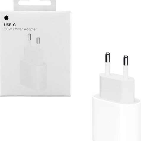 Apple Φορτιστής Χωρίς Καλώδιο με Θύρα USB-C 20W Λευκός (Power Adapter A2347)