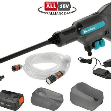 Gardena ΑquaClean RtU Πλυστικό Μπαταρίας 18V 1x2Ah με Πίεση 24bar