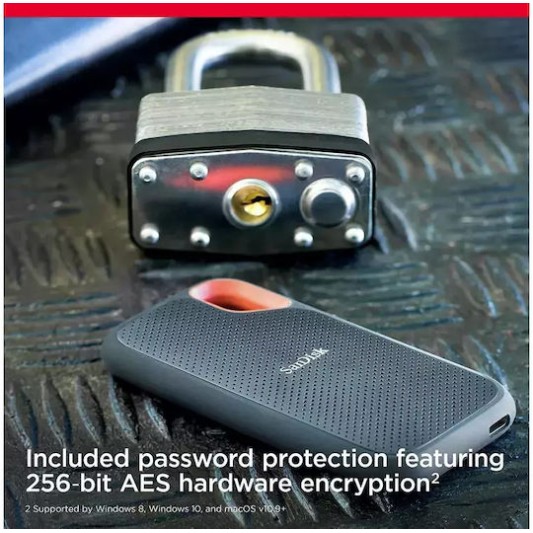 Sandisk Extreme SSD V2 USB 3.2 / USB-C 500GB 2.5