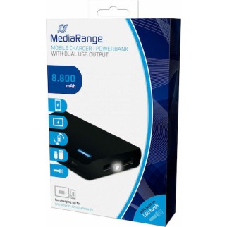MediaRange MR752 Power Bank 8800mAh με 2 Θύρες USB-A Μαύρο