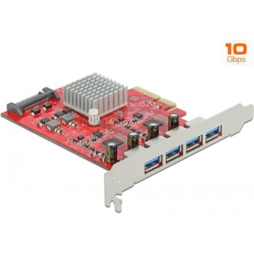 DeLock Κάρτα PCIe σε 4 θύρες USB 3.2
