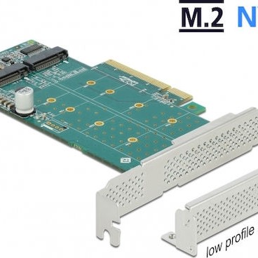DeLock Κάρτα PCI σε θύρες M.2 PCI Express x8 Card to 2 x internal NVMe M.2 Key M - Bifurcation