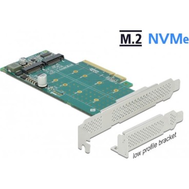 DeLock Κάρτα PCI σε θύρες M.2 PCI Express x8 Card to 2 x internal NVMe M.2 Key M - Bifurcation