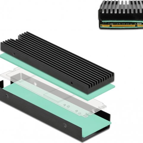 DeLock Heat Sink for M.2 SSD 2280 Μαύρο