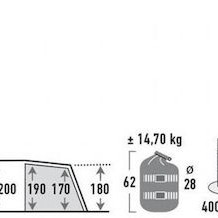 High Peak Garda 4.0 Χειμερινή Σκηνή Camping Τούνελ Πράσινη με Διπλό Πανί για 4 Άτομα 550x280x170εκ.