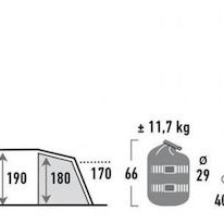 High Peak Meran 4 Χειμερινή Σκηνή Camping Τούνελ Γκρι για 4 Άτομα 440x240x170εκ.