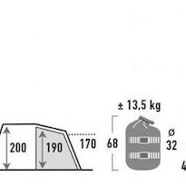 High Peak Meran 5 Χειμερινή Σκηνή Camping Τούνελ Χακί για 5 Άτομα 440x240x170εκ.