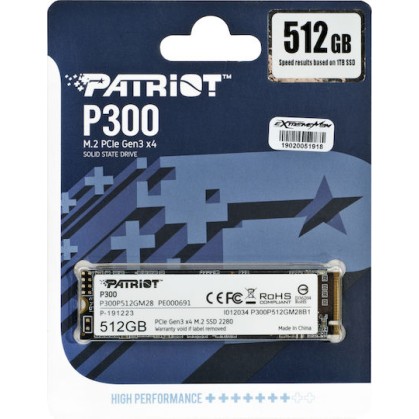 Patriot P300 SSD 512GB M.2 NVMe PCI Express 3.0