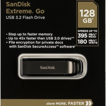 Sandisk Extreme Go 128GB USB 2.0 Stick Ασημί