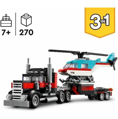 Lego Creator Flatbed Truck With Helicopter για 7+ Ετών