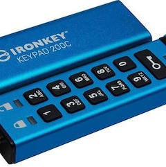Kingston IronKey Keypad 200C 256GB USB 3.2 Stick με σύνδεση USB-C Μπλε