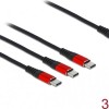 DeLock Regular USB to 3x Type-C Cable Μαύρο 0.3m (86712)