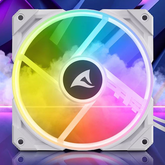 Sharkoon Rebel F50 Case Fan 120mm με RGB Φωτισμό και Σύνδεση 4-Pin PWM Λευκό
