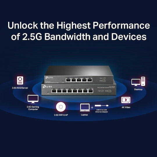 TP-LINK TL-SG105-M2 v1 Unmanaged L2 Switch με 5 Θύρες Ethernet