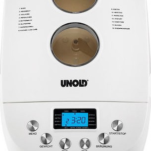 Unold Big Αρτοπαρασκευαστής 850W Χωρητικότητας 1500gr με 15 Προγράμματα