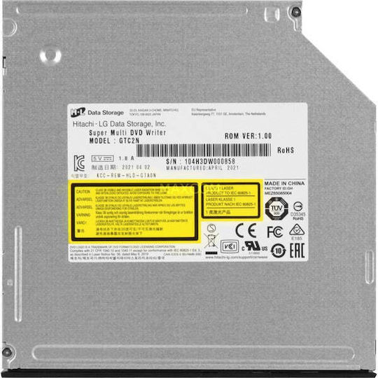 Hitachi-LG Data Storage GTC2N Bulk Εσωτερικός Οδηγός Εγγραφής/Ανάγνωσης DVD/CD για Laptop Μαύρο