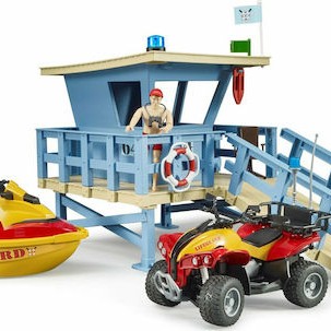 Bruder Life Guard Station with Quad and Personal Water Craft