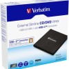 Verbatim External Slimline Εξωτερικός Οδηγός Εγγραφής/Ανάγνωσης DVD/CD για Desktop / Laptop Μαύρο