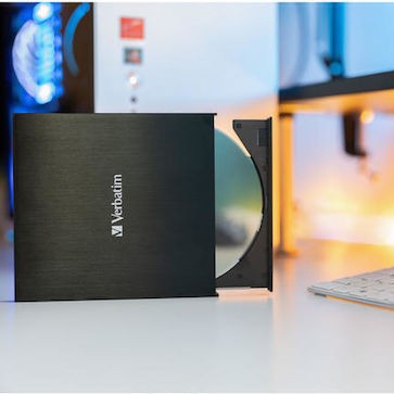 Verbatim External Slimline Εξωτερικός Οδηγός Εγγραφής/Ανάγνωσης DVD/CD για Desktop / Laptop Μαύρο