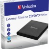 Verbatim External Slimline Εξωτερικός Οδηγός Εγγραφής/Ανάγνωσης DVD/CD για Desktop / Laptop Μαύρο