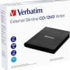 Verbatim External Slimline Εξωτερικός Οδηγός Εγγραφής/Ανάγνωσης DVD/CD για Desktop / Laptop Μαύρο