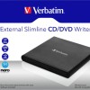 Verbatim External Slimline Εξωτερικός Οδηγός Εγγραφής/Ανάγνωσης DVD/CD για Desktop / Laptop Μαύρο