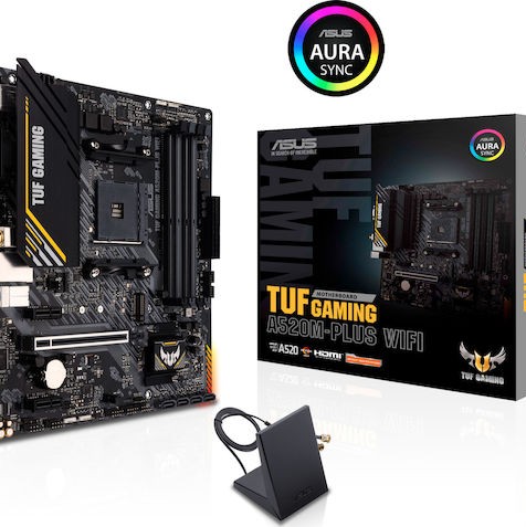 Asus TUF Gaming A520M-Plus WiFi Motherboard Micro ATX με AMD AM4 Socket 90MB17F0-M0EAY0