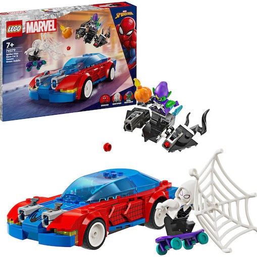Lego Spider-Man Spider-man Race Car & Venom Green Goblin για 7+ Ετών
