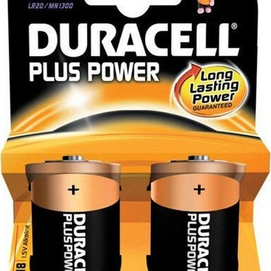 Duracell Plus Power Αλκαλικές Μπαταρίες D 1.5V 2τμχ