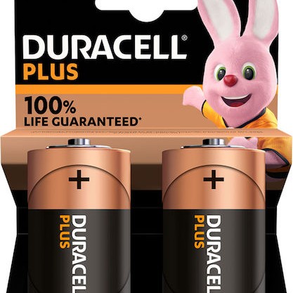 Duracell Plus Αλκαλικές Μπαταρίες D 1.5V 2τμχ