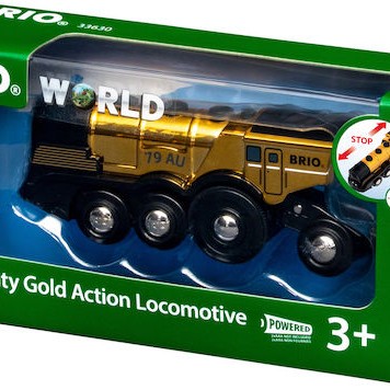 Brio Toys Golden Battery Lock Τρενάκι με Ήχο και Φως για 3+ ετών+ Ετών