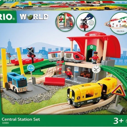 Brio Toys Central Station Σετ με Τρενάκι από Ξύλο για 3+ Ετών