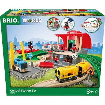 Brio Toys Central Station Σετ με Τρενάκι από Ξύλο για 3+ Ετών